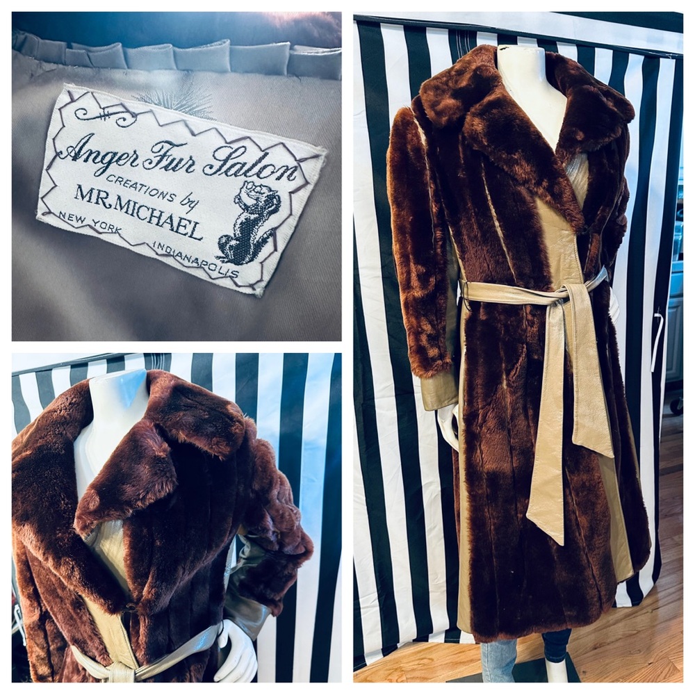 Anger Fur Salon Vintage Full Length Sheared Beaver Fur Leather-backed Coat